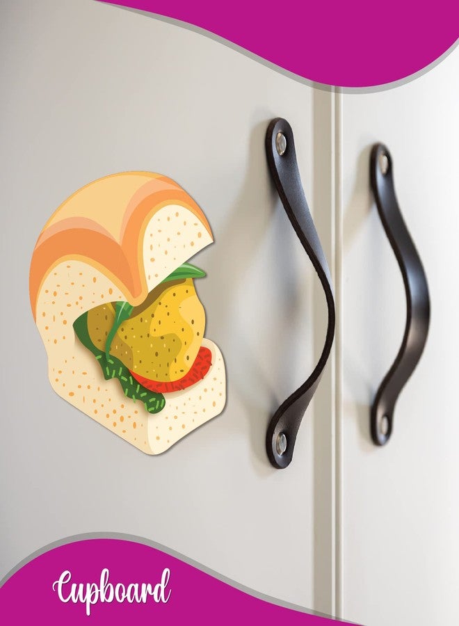 Bhai Please Vada Pav Wooden Fridge Magnet (Pack of 1) Food and Drinks Gift and Decoration - Image 2